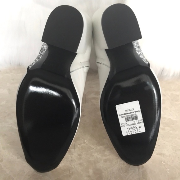 AMIRI White Leather Glitter Bowie Boots - Picture 6 of 8